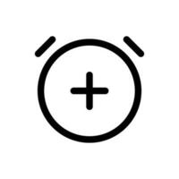 Simple Add Alarm icon. The icon can be used for websites, print templates, presentation templates, illustrations, etc vector