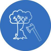 Tree cutting Vector Icon Design