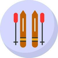 Ski poles Vector Icon Design