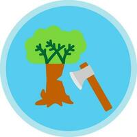 Tree cutting Vector Icon Design