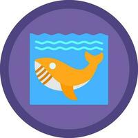 Whale in Water Vector Icon Design