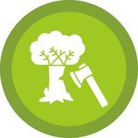 Tree cutting Vector Icon Design