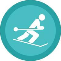 Skiing Vector Icon Design