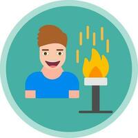 Fire eater man Vector Icon Design