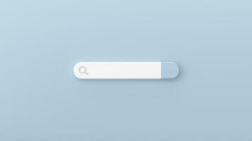 Minimal blank search bar on grey background. web search concept. 3d rendering photo