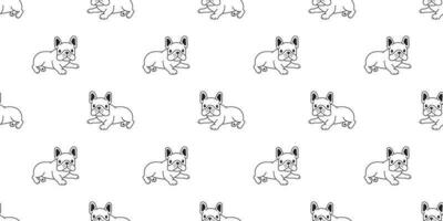 Dog seamless pattern french bulldog vector scarf isolated puppy cartoon illustration tile background repeat wallpaper doodle white