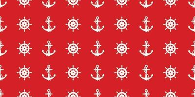 Anchor helm Seamless Pattern vector boat isolated maritime Nautical sea ocean repeat wallpaper tile background red