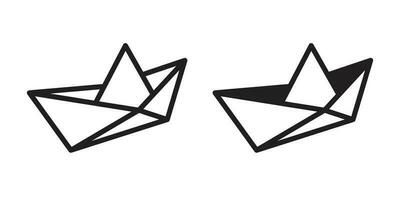 barco vector icono origami logo velero yate náutico marítimo ilustración