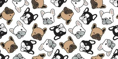 Dog seamless pattern french bulldog vector scarf isolated head puppy cartoon tile background repeat wallpaper illustration