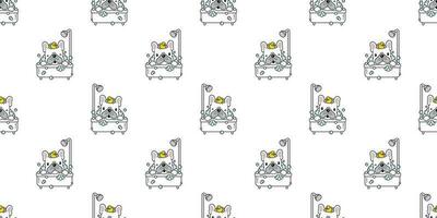 dog seamless pattern vector bath french bulldog shower rubber duck cartoon scarf isolated tile background repeat wallpaper illustration white