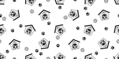 dog house seamless pattern vector french bulldog bone scarf isolated tile background repeat wallpaper illustration