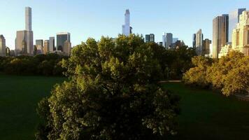 Cinematic aerial shot of real estate residential city buildings blocks video