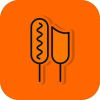 Corn dog Vector Icon Design