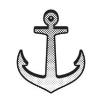 Anchor vector icon logo boat pirate helm Nautical maritime polka dot comic screentone illustration symbol simple graphic