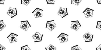 dog house seamless pattern vector french bulldog bone scarf isolated repeat wallpaper tile background illustration