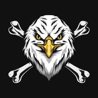 eagle head and cross bone vector drawing