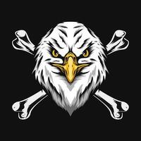 eagle head and cross bone vector drawing