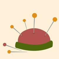 needles cushion. pin cushion. sewing needle flat icon design, vector illustration eps10 graphic