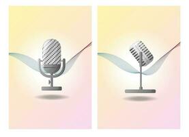 Sound wave microphone icon Equalizer background. Concept of Podcast, radio, live stream, karaoke graphic theme. vector