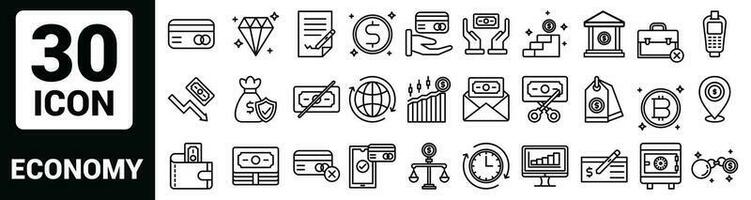 Vector economy Line Outline Icon Set