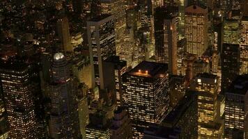 Aerial view of new york city urban metropolis skyline buildings video