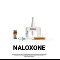 Naloxone medicine used to block the effects of opioids medication vector