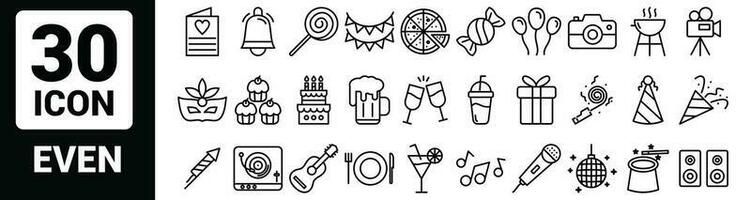 Vector even Line Outline Icon Set