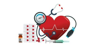 Cardiovascular heart diagnostics concept vector illustration