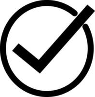 Check mark box icon. Tick symbol, election vote sign, check list concept. Simple line design for web site, logo, app.Replaceable vector design. Vector illustration