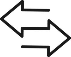 Transferring arrow icon line. Linear style sign for mobile concept and web design. Left right arrow simple line vector icon. Replaceable vector design.