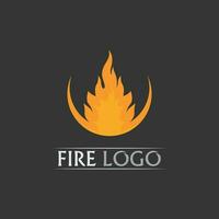 fuego y fuego diseño logo vector y icono