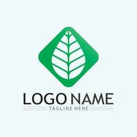 logotipos de la ecología de la hoja del árbol verde vector