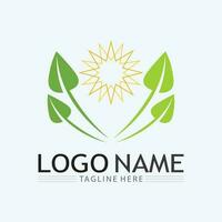 Tree logo icon vector illustration design.Vector silhouette of a tree templates of tree logo and roots  tree of life design illustration