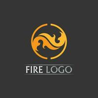 fuego y fuego diseño logo vector y icono