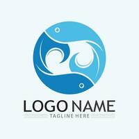 Fish logo template vector