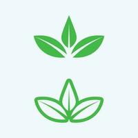 Logos of green Tree leaf ecology vector