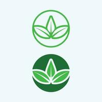 logotipos de la ecología de la hoja del árbol verde vector