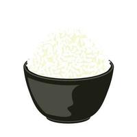 rice in a bowl illustration vector