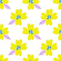 Bright abstract trendy flowers on a white background seamless pattern.Endless botanical decoration. vector