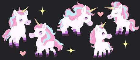 Unicorn Stickers Set 5171542 Vector Art at Vecteezy