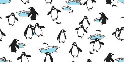 pingüino sin costura modelo vector pescado salmón iceberg pájaro dibujos animados bufanda aislado loseta antecedentes repetir fondo de pantalla ilustración garabatear