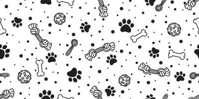 Dog bone paw seamless pattern vector footprint pet toy french bulldog scarf isolated cartoon repeat wallpaper illustration tile background