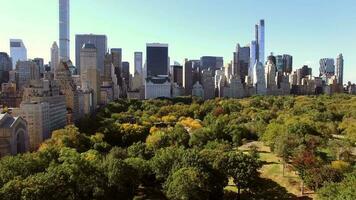 antenn se av ny york stad urban metropol horisont byggnader video