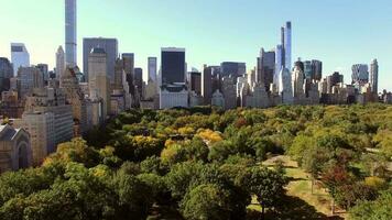 aéreo ver de nuevo York ciudad urbano metrópoli horizonte edificios video