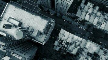 Aerial view of new york city urban metropolis skyline buildings video