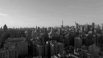 Cinematic aerial shot of real estate residential city buildings blocks video