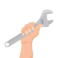 Happy Labor Day. Vector illustration.Builders work on construction. Master's hand with a tool. Vector illustration