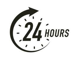 24 hours timer vector symbol black color