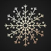 Snowflake gold style isolated on black background vector