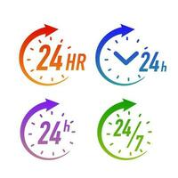 24 hours timer vector symbol gradient color